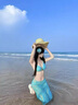 恬飾比基尼女泳衣女士泡溫泉遮肉肚子游泳衣沙灘防曬外搭海邊分體性感 比基尼女【藍(lán)色三件套】 均碼 【建議80-115斤】 曬單實(shí)拍圖