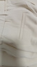 尚都比拉夏季立體裝飾腰頭后腰松緊垂感及地直筒長款休閑褲女 米白色 M  曬單實拍圖