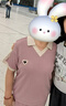 帕絲特中老年女裝百搭休閑運(yùn)動(dòng)翻領(lǐng)短袖長(zhǎng)褲媽媽裝兩件套 粉紫3XL 曬單實(shí)拍圖