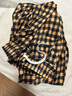 芭瑾圖冰絲印花格子速干哈倫褲子女夏季薄款大碼小個(gè)子九分褲休閑運動(dòng)褲 桔色 L 101-120斤 曬單實(shí)拍圖