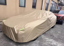 金雨保汽車車衣車罩加厚牛津布防曬防雨隔熱保護(hù)罩遮陽防塵全罩通用四季 香檳金【420D加絨真牛津布】+收納袋 有耳式/無耳式車衣（均可定制）默認(rèn)發(fā)有耳式 曬單實(shí)拍圖