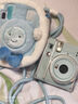 富士（FUJIFILM）立拍立得instax mini40相機mini99一次成像相機立拍立得mini90生日七夕禮物 mini40 藍+水晶殼 官配+10張白邊相紙 曬單實(shí)拍圖
