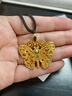 中金貓黃金吊墜硬金蝴蝶琺瑯花絲吊墜項(xiàng)鏈送女友七夕情人節(jié)禮物 蝴蝶琺瑯花絲吊墜 金重約1.7克 曬單實(shí)拍圖
