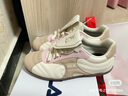 斐樂(lè )（FILA）官方女鞋薄底老爹鞋運動(dòng)鞋水舞鞋休閑鞋德訓鞋 微白/芋莖褐-WM 38 曬單實(shí)拍圖