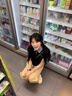LDBE學(xué)院風(fēng)polo領(lǐng)短袖t恤女夏季正肩拼接格子設(shè)計感小眾修身顯瘦上衣 藏青色 S 【90-100斤】 曬單實拍圖