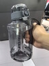 樂扣樂扣（LOCK&LOCK）健身頓噸桶運(yùn)動(dòng)水壺大容量戶外男女便攜運(yùn)動(dòng)水壺塑料吸管杯太空杯 灰色 1600ml 曬單實(shí)拍圖
