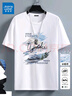 真維斯（Jeanswest）冰絲t恤男短袖夏季冰感運(yùn)動(dòng)速干衣服青年男士絲光棉寬松大碼半袖 白色(大山雪露營(yíng)) XL (180) (不起球不掉色) 曬單實(shí)拍圖