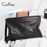 CAELI&KELEIE男士手包軟牛皮男包韓版潮流手抓包大容量手拿包K340 黑色+15天無(wú)理由退換+365天保修 曬單實(shí)拍圖