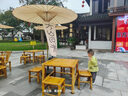 夢華錄中式油紙傘大傘仿古戶外防水遮陽復(fù)古太陽庭院傘傳統(tǒng)古風(fēng) 淺黃色 夢華錄同款【現(xiàn)貨秒發(fā)】 半穿常規(guī)款 傘面直徑200cm 曬單實拍圖