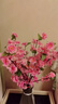花敘仿真桃花枝客廳商場落地?cái)[放桃花樹裝飾插花梅花人造假花假桃樹枝 短款63cm粉色桃花(6支) 曬單實(shí)拍圖
