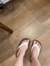 外穿拖鞋女沙灘人字拖防滑平底拖鞋休閑百搭復古拼色夾腳涼拖鞋 168人字-米色 40-41 【適合39-40的腳】 曬單實(shí)拍圖