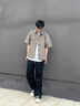 Foss Phil襯衫男夏季冰絲薄款戶外速干短袖t恤男騎行防紫外線運動上衣服 IZEXX-iz-90388巖石灰 L （建議130-150斤） 曬單實拍圖