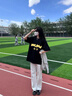 FREDRICAL25夏季新款美式高街bf風(fēng)復(fù)古短袖t恤女寬松百搭oversize潮流上衣 藏青色 M 建議100斤內(nèi) 曬單實(shí)拍圖