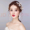 海伊朵婚紗頭飾新娘發(fā)飾套裝發(fā)箍韓式仙女森系敬酒服發(fā)飾中式禮服配飾品 新娘森系白色【頭飾加耳環(huán)】 曬單實拍圖