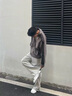 POUM麂皮絨春季衛(wèi)衣男開衫外套潮牌oversize美式情侶棒球服運(yùn)動(dòng)夾克男 YRFS-W141灰色 常規(guī) 麂皮絨 XL 曬單實(shí)拍圖