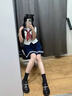 FIVE PLUS厚底樂福鞋女2025秋季新款英倫風一腳蹬增高小皮鞋漆皮黑色單鞋 黑色 37 曬單實拍圖