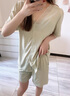 莫代爾睡衣女夏季莫代爾短袖短褲夏天薄款2025新款夏款感家居服 84375青梅綠 L 【建議100-120斤】 曬單實(shí)拍圖