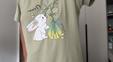 芬騰夏季薄款短袖純棉家居服大碼可愛睡衣全棉女款連衣睡裙 草綠 2XL 曬單實(shí)拍圖