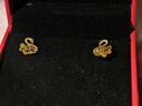 中國黃金（CHINA GOLD）5G花絲天鵝黃金耳釘女新款足金耳飾品情人節生日禮物送女友老婆 【今/次日達】小天鵝耳釘 約1.3-1.4g 曬單實(shí)拍圖