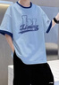 LI-NING KIDS李寧男童套裝夏季寬松透氣舒適潮流短袖速干運(yùn)動(dòng)短褲青少年兩件套 帆航藍(lán)大標(biāo)T恤+黑色短褲 160 cm 曬單實(shí)拍圖