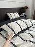 木魚(yú)笙笙簡(jiǎn)約復古條紋丨四件套純棉全棉2025新款床單被套小眾高級感床品 平行線(xiàn)-碳灰 順豐包郵 1.5m/1.8m 床單款 被套200*230cm 曬單實(shí)拍圖
