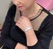 中國黃金（CHINA GOLD）常青藤福字足銀手鐲女活口鐲子首飾中秋節生日禮物送媽媽奶奶長(cháng)輩 【今/次日達】常青藤福字手鐲 約30±1g 曬單實(shí)拍圖