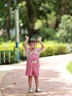 G.DUCKKIDS小黃鴨童裝女童夏裝套裝2025新款兒童衣服女小童短袖草莓熊背帶褲 玫粉色 100 尺碼2~3歲【90-100cm】cm 曬單實(shí)拍圖