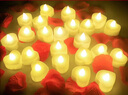 貞嘻LED電子蠟燭燈心形蠟燭求婚道具生日場景布置氛圍燈告白表白裝飾 心形電子蠟燭暖白光 【24個裝+100片花瓣】 曬單實拍圖