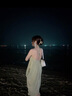 天丂V領(lǐng)掛脖吊帶連衣裙女2025夏季時(shí)尚新款長(zhǎng)裙海邊度假露背長(zhǎng)款裙子 綠色 M （95-110） 曬單實(shí)拍圖