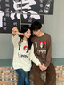 BJHG不計(jì)后果小狗長(zhǎng)袖t恤男秋季新款潮 愛(ài)心印花上衣女趣味休閑情侶裝 摩卡棕 L 曬單實(shí)拍圖