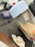 特拉法德國進(jìn)口品質(zhì)雙層小清新創(chuàng  )意玻璃杯迷你小巧學(xué)生男女辦公室泡花茶 淺藍色 160ml 曬單實(shí)拍圖