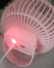 ARIOL小風(fēng)扇宿舍床上吊扇桌面風(fēng)扇usb充電輕音風(fēng)扇免打孔可掛式壁扇戶外露營(yíng)帳篷風(fēng)扇帶夜燈 粉色：遙控+燈光【充電+連線便攜】 曬單實(shí)拍圖