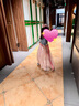 萌乎山藍(lán)漢服女童國風(fēng)連衣裙短袖襦裙2025夏季古風(fēng)公主裙 藍(lán)粉  100  曬單實(shí)拍圖