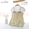 優(yōu)奇女嬰夏裝莫代爾嬰兒衣服短袖連體衣夏季薄款寶寶裙子甜美可愛哈衣 曬單實拍圖