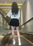 歐貝汐黑色半身裙女百褶裙2025新款高腰a字半裙夏春秋季灰色小個(gè)子短裙 黑色 M 【建議90-105斤】 曬單實(shí)拍圖