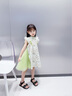 相思桐4-12歲女童連衣裙夏裝公主裙洋氣小女孩女寶寶童裝兒童裙子 綠色碎花款 130 尺碼建議身高123厘米 曬單實(shí)拍圖