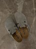 BIRKENSTOCK勃肯德國進口新品男女鼠尾草綠牛皮絨面革軟底Boston包頭拖鞋 鼠尾草綠窄版1029801 37 曬單實拍圖