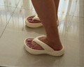 貞喜氣人字拖女防滑外穿厚底2025秋冬新款EVA踩屎感增高拖鞋海邊沙灘鞋 米白色 36-37碼 曬單實(shí)拍圖