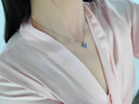 續鈺輕奢銀項鏈女海洋之心吊墜鎖骨鏈時(shí)尚首飾送老婆女友生日節日禮物 海洋之心項鏈-藍鋯 曬單實(shí)拍圖
