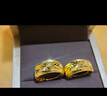 周六福足金999簡(jiǎn)約黃金耳環(huán)女送媽媽耳飾計價(jià)AA090834 一對 約3.73g  曬單實(shí)拍圖