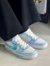 耐克（NIKE）定制板鞋Court蔚藍(lán)海岸海洋心跳炫酷時(shí)尚潮流百搭獨(dú)特禮盒活潑擦 藍(lán)白色 39 曬單實(shí)拍圖