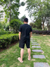 吉普（JEEP）冰絲運動(dòng)套裝男士夏季休閑跑步?jīng)龈兴俑赏笟舛绦鋞恤短褲兩件套男 黑色+黑色 3XL -150-165斤 曬單實(shí)拍圖