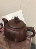 溪茗軒正宗名家純手工宜興原礦紫砂壺大容量厚德載物龍韻泡茶壺茶具套裝 龍韻石瓢小款一壺四杯厚德載物款 曬單實拍圖