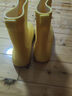 韞舜雨鞋女款新款雨靴可愛(ài)套鞋水鞋水靴女士膠鞋親子輕便中筒時(shí)尚可愛(ài) 橡膠短筒后提扣純色黃色2.5cm 38 曬單實(shí)拍圖