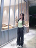 萬欣兒薄荷綠色多巴胺上衣夏季短袖T恤女夏日2025新款小眾設(shè)計感絕美修 薄荷綠三穿T恤 M 建議 130-140斤95-105斤 曬單實(shí)拍圖