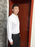 皮爾卡丹（pierre cardin）桑蠶絲長(zhǎng)袖襯衫男士春秋冬裝薄款無(wú)痕免燙純色中年爸爸裝休閑襯衣 淺蘭色 165/84【建議95-115斤】 曬單實(shí)拍圖