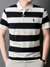 NASALIKEPOLO衫男短袖夏季全棉透氣舒適條紋男士T恤潮流百搭翻領(lǐng)半袖上衣 黑色 M 曬單實(shí)拍圖