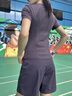 PHIGEER馬拉松跑步運動套裝女夏季后口袋放手機健身訓練服專業(yè)速干五分褲 黛紫色兩件套（紫褲） M 曬單實拍圖