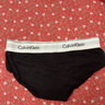 Calvin Klein內(nèi)衣【摩登引力帶】女士ck提花半包臀防夾臀三角內(nèi)褲女QF8206AD UB1-太空黑 1條 S 曬單實(shí)拍圖