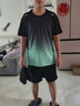韞舜泳衣套裝男士青少年游泳裝備全套成人泳褲寬松速干上衣2025新款 黑綠套裝【115-135斤】 曬單實(shí)拍圖